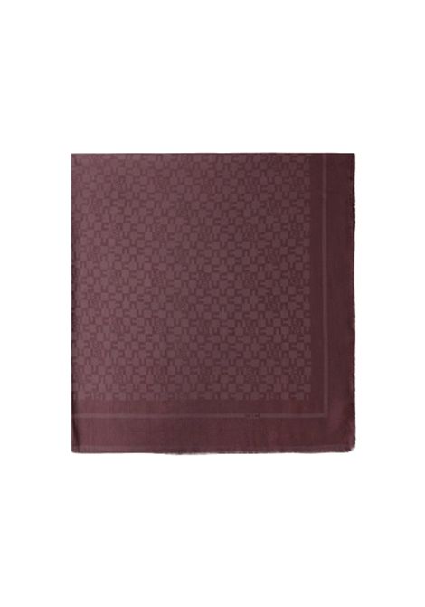 Sciarpa ELISABETTA FRANCHI donna SC10F56 Bordeaux bordi sfrangiati all over ogo quadrato ELISABETTA FRANCHI | Sciarpe | SC10F56EA4